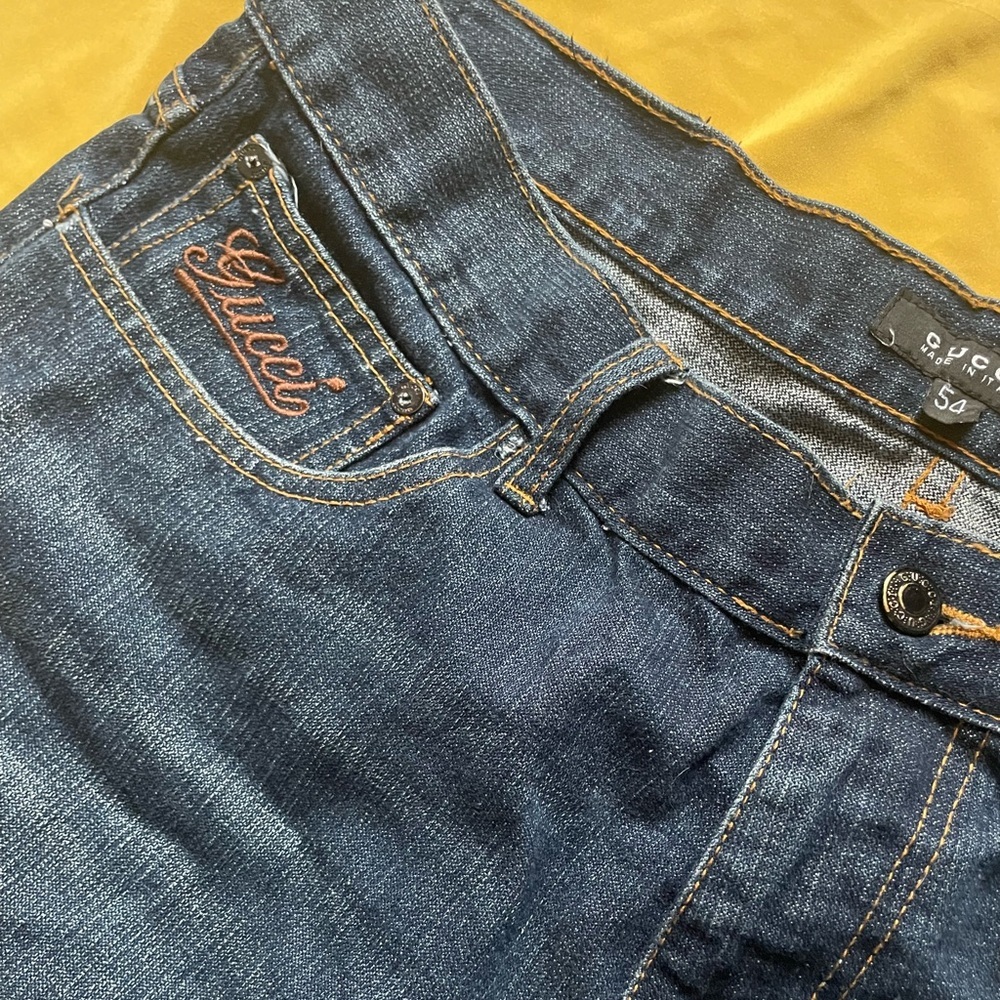 Gucci Men's Vintage denim jeans size 36/36  (54 embroidered pocket made in Italy - Picture 14 of 15